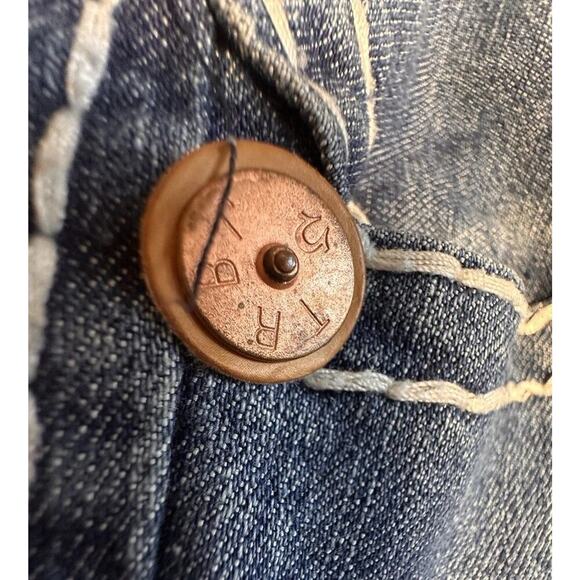 True Religion World‎ Tour USA Limited Edition Y2K Jeans Women Sz 28 Raw Cuff Hem - Picture 7 of 16